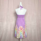 Vintage Purple Rayon Tie Dye Halter Dress, Size Small
