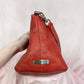 Vintage Tignanello Red-Orange Leather Shoulder Bag
