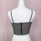 Secondhand Forever 21 Gray Plaid Crop Tank Top, Size Medium