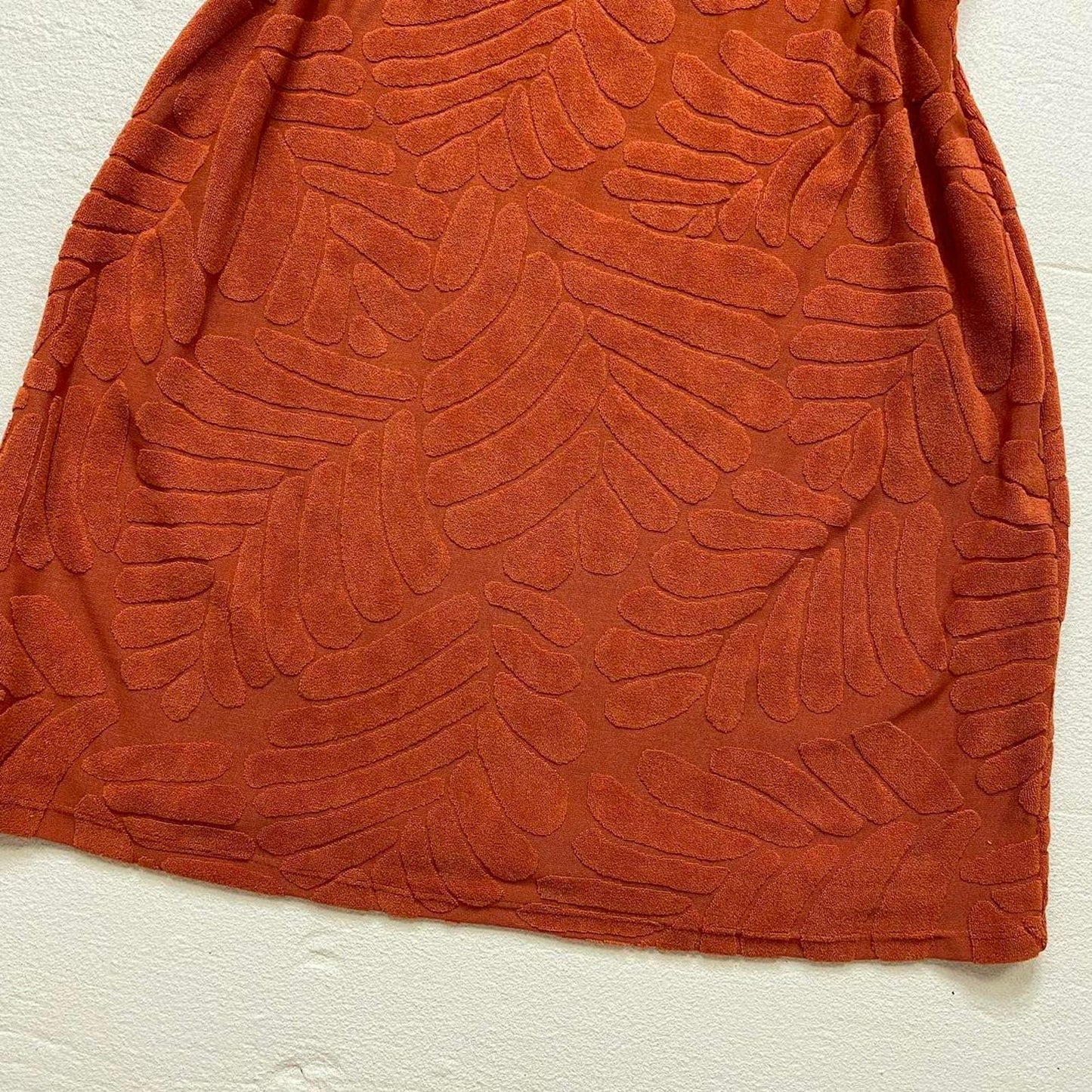 Secondhand Abound Rusty Orange Embossed Terry Mini Dress, Size XL