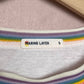 Reworked Marine Layer Distressed Rainbow Trim Crop Tee, Size Small