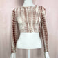 Secondhand Shein Brown Tie Dye Crop Long Sleeve Top, Size Small