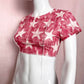 Reworked Christopher & Banks Red Star Stretchy Crop Top P/S Y2K Grunge Patriotic