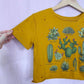Reworked Fifth Sun Cactus Distressed Crop Tee, Size XS