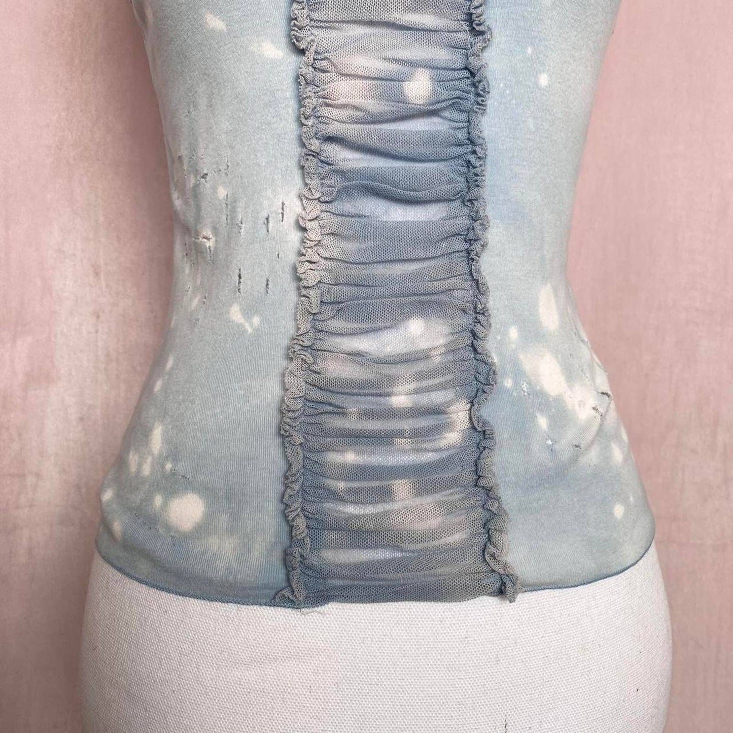 Upcycled Anthropologie Acid Wash Distressed Tank Top, Size Small