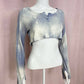 Upcycled Gymshark Acid Wash Crop Long Sleeve, Size Medium