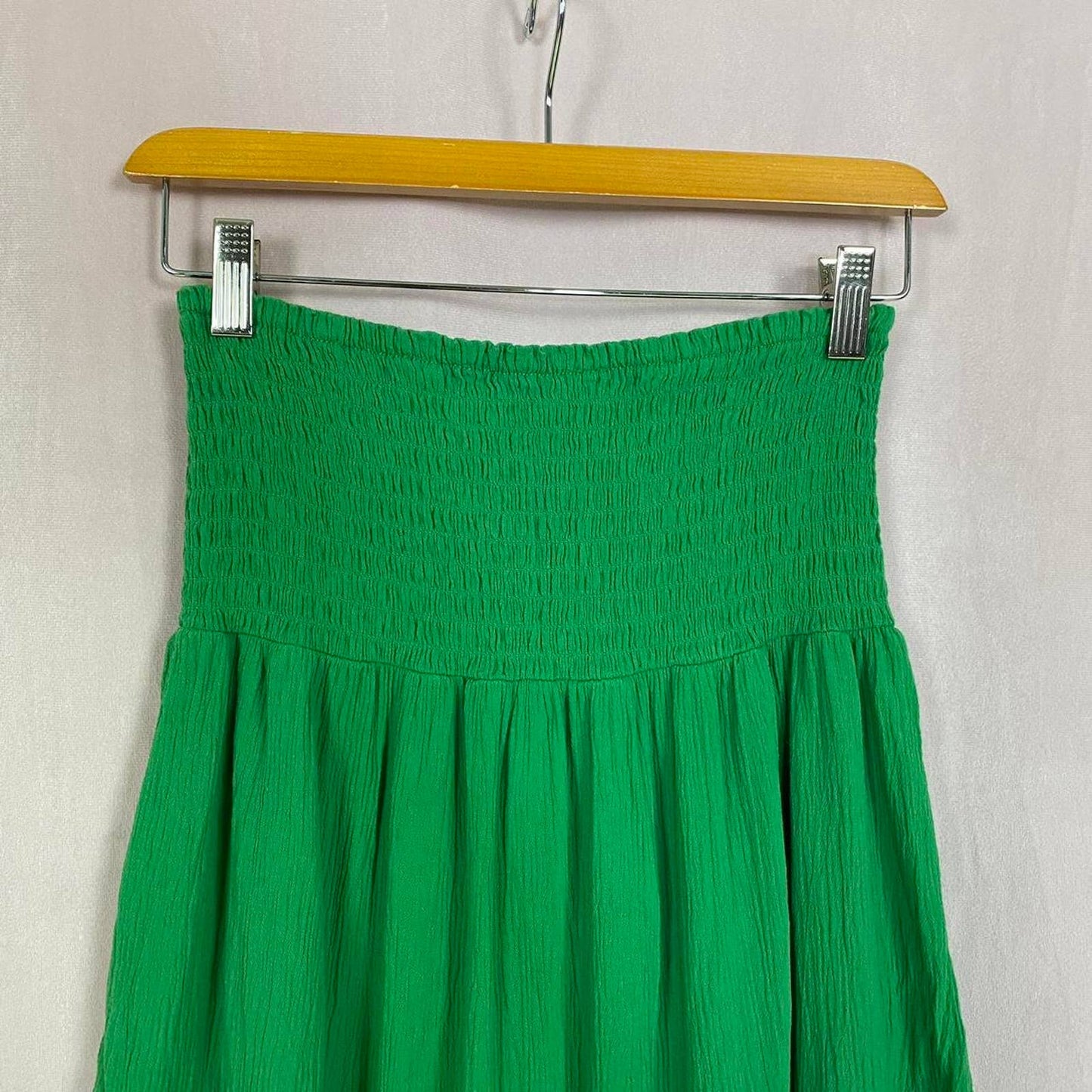 Secondhand Wild Fable Handkerchief Hem Green Midi Skirt, Size Small
