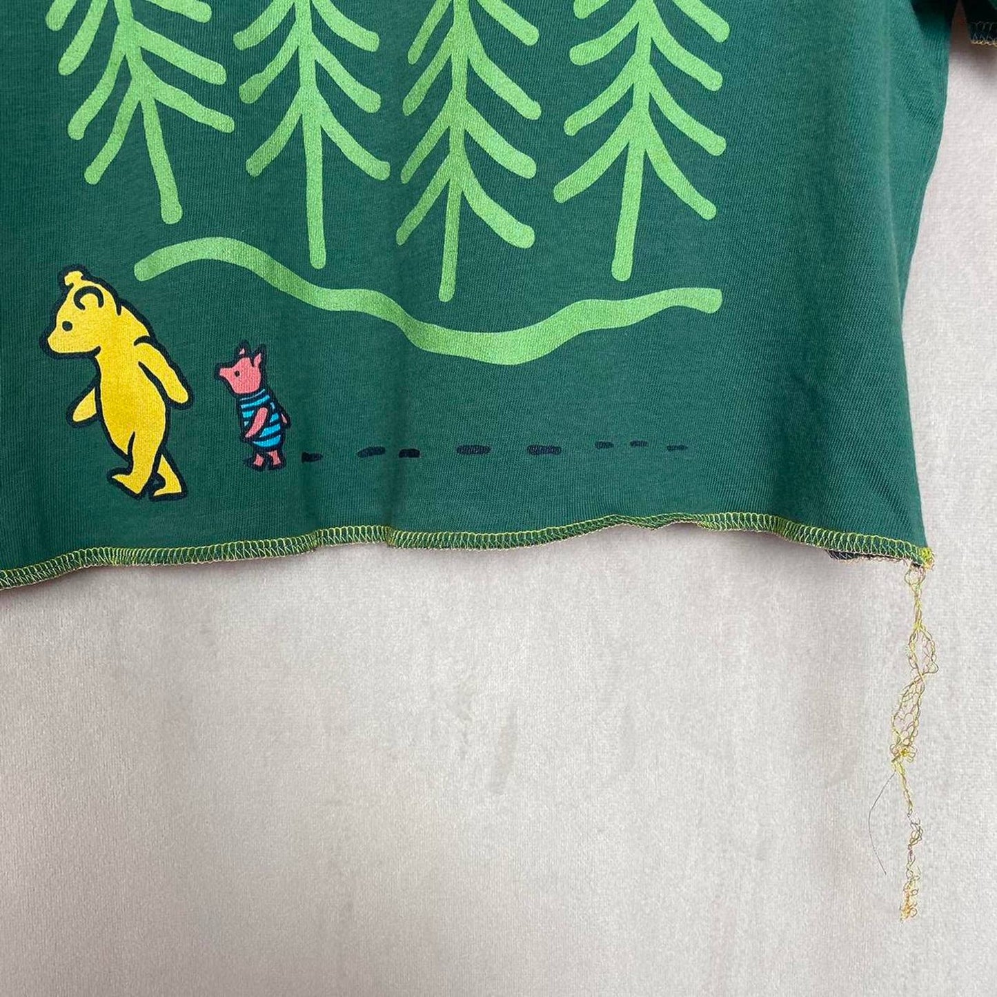 Reworked Life is Good Crop Winnie Crusher Tee, Size XS