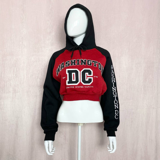 Reworked Washington DC Crop Hoodie, Size S/M