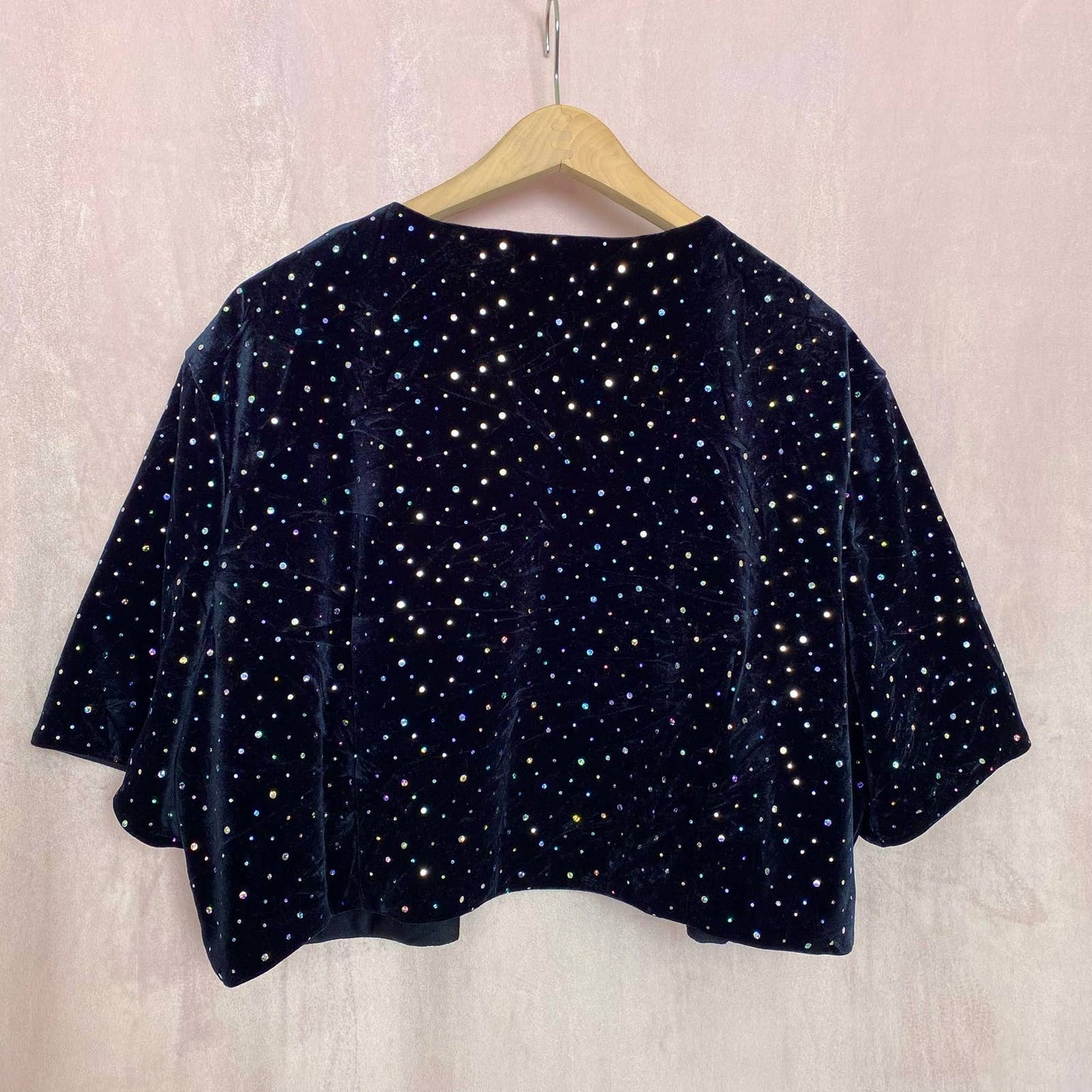 Vintage Sparkly Velvet Crop Jacket, Size XL