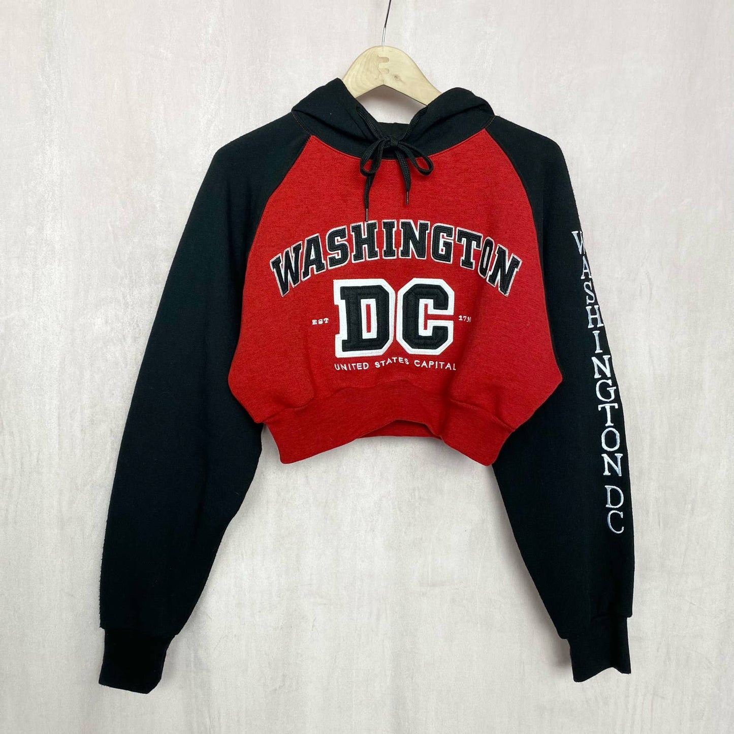 Reworked Washington DC Crop Hoodie, Size S/M