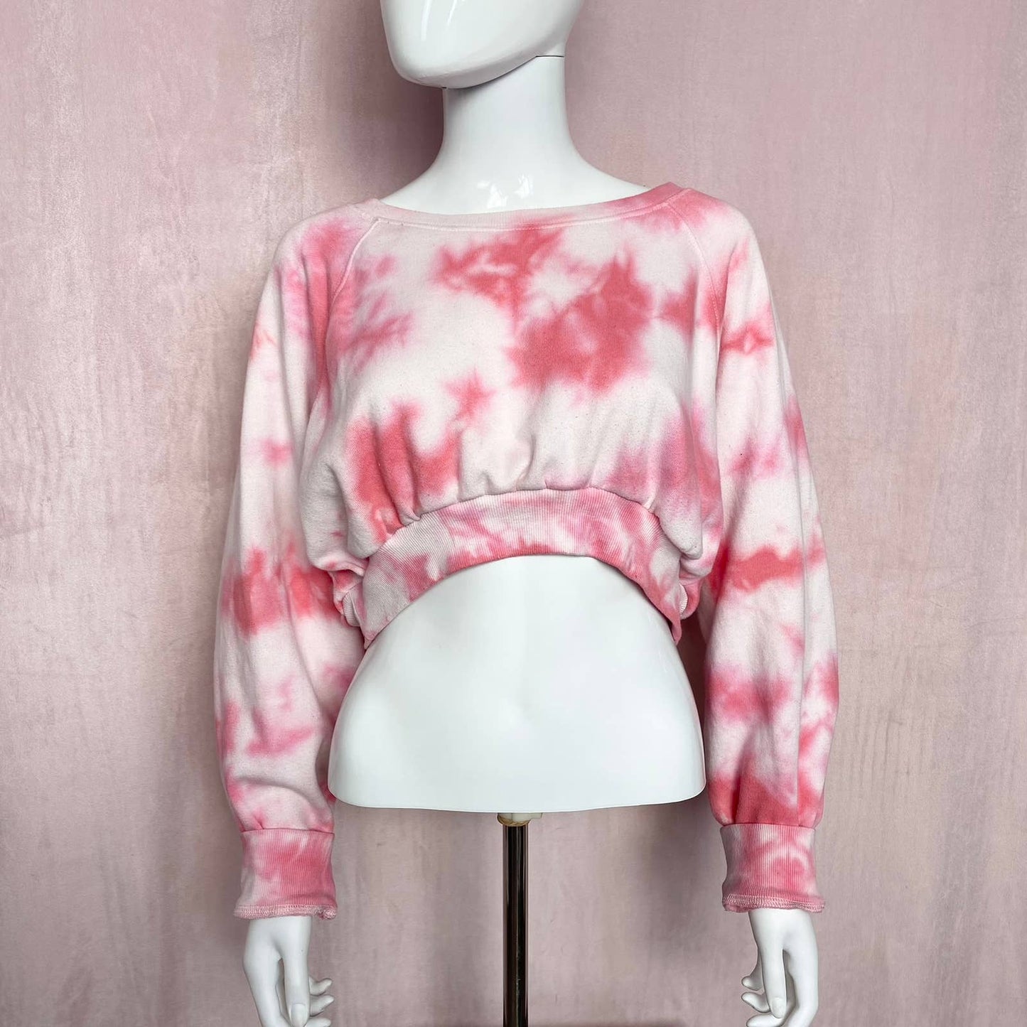 Reworked Torrid Pink Tie Dye Crop Crewneck, O/S