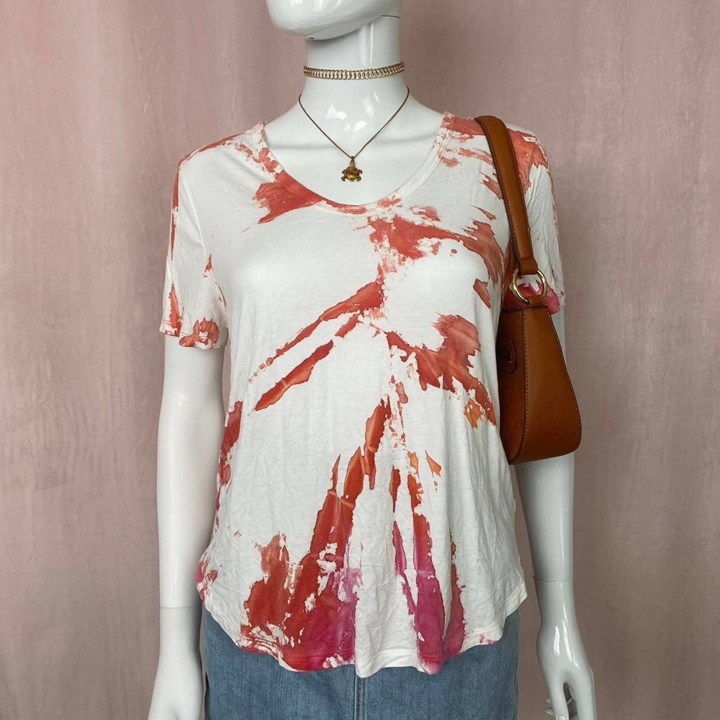 Secondhand A New Day Tie Dye V-Neck Stretch Tee, Size Medium