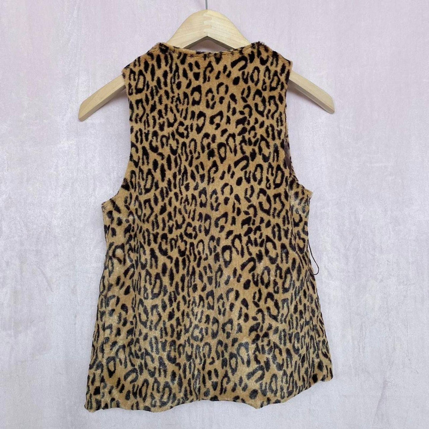 Y2K Beautees Leopard Print Faux Fur Vest, Size XS
