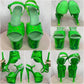 Upcycled Pleaser Green Money Dancer Heels, Size 6