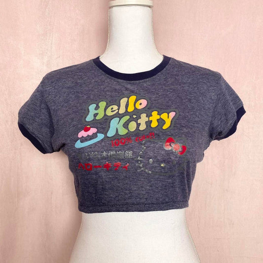 Reworked Y2K Hello Kitty Crop Baby Tee, Size Small