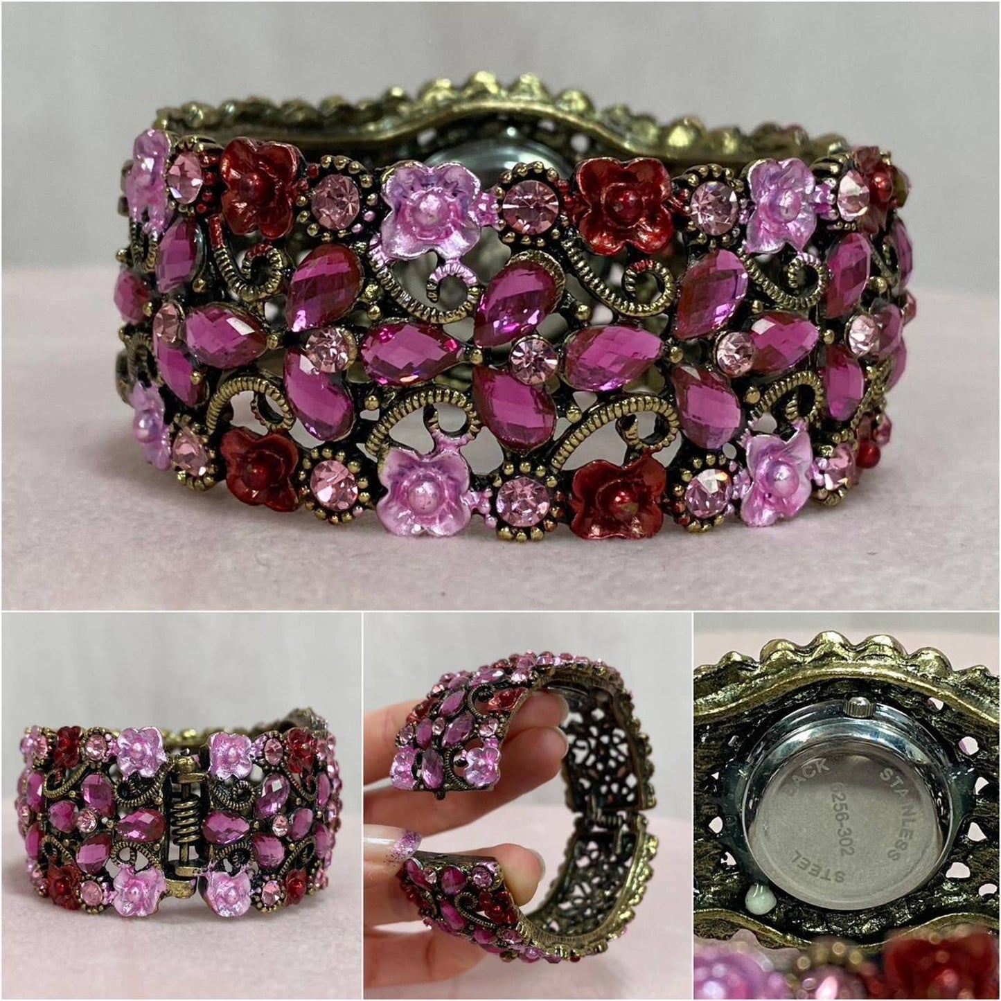 Vintage Cici & Faye Pink Floral Quartz Watch