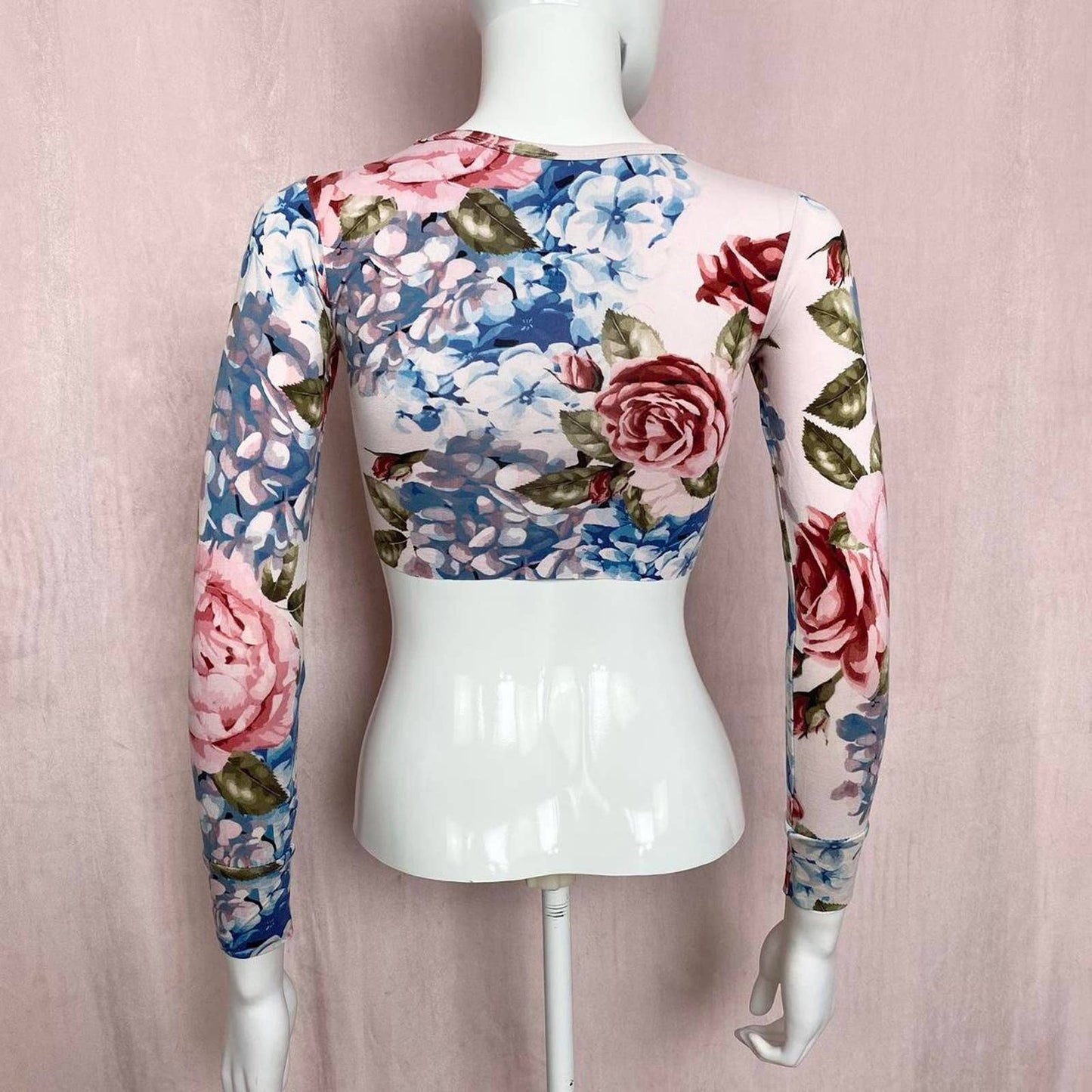 Reworked Posh Peanut Floral Crop Long Sleeve, Size XS