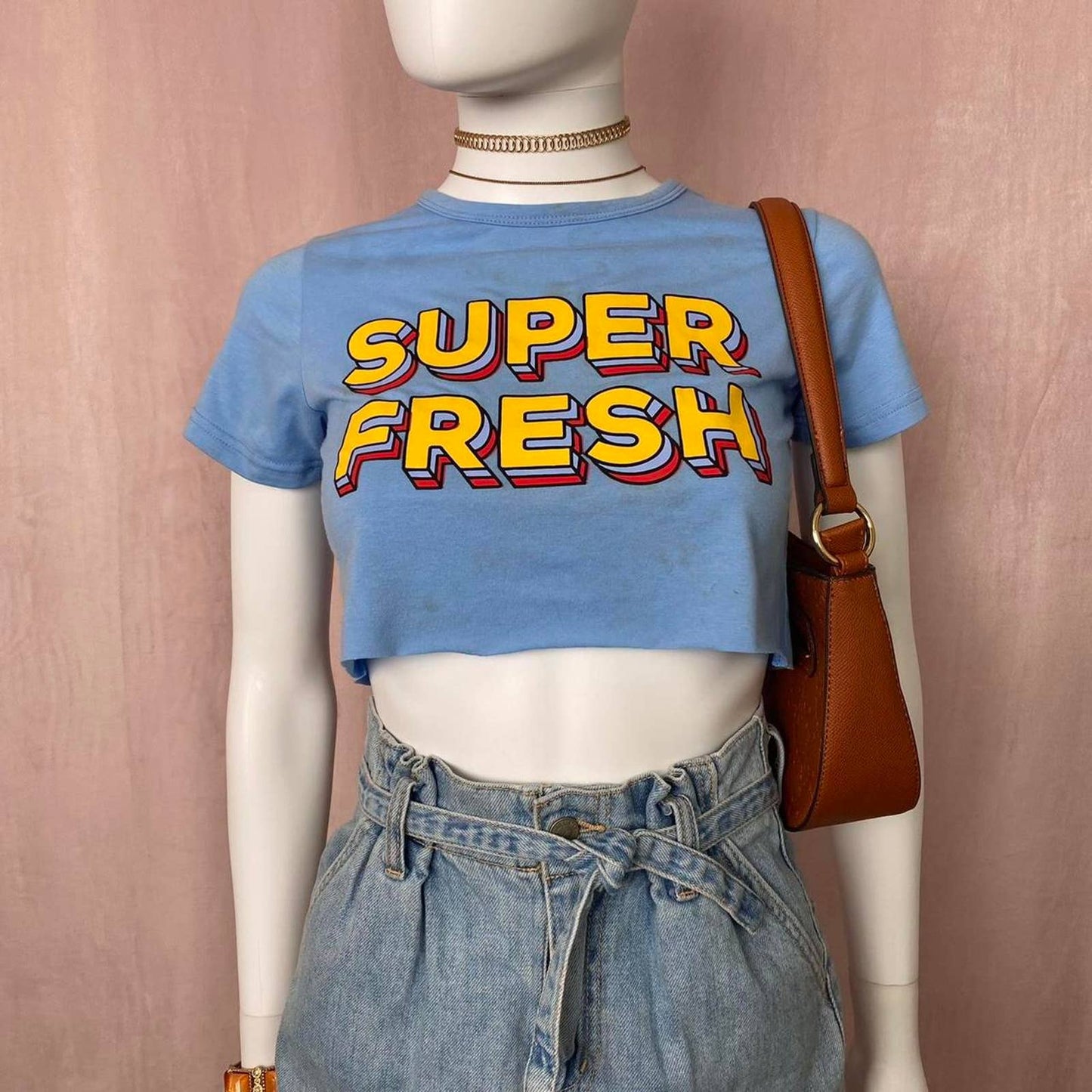 Reworked Super Fresh Crop Baby Tee, Size XS