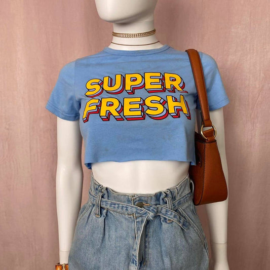 Reworked Super Fresh Crop Baby Tee, Size XS